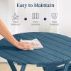 imageBest Choice Products 3Piece Acacia Wood Bistro Set Folding Patio Furniture for Backyard Balcony Deck w 2 Chairs Round Coffee Table Teak Finish  RubySlate Blue