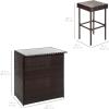 imageBest Choice Products 3Piece AllWeather Wicker Bar Table Set for Indoor Outdoor Kitchen Patio Backyard w 2 Stools Glass Tabletop Storage Shelves  Brown
