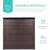 imageBest Choice Products 3Piece AllWeather Wicker Bar Table Set for Indoor Outdoor Kitchen Patio Backyard w 2 Stools Glass Tabletop Storage Shelves  Brown