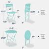 imageBest Choice Products 3Piece Bistro Set Space Saving Folding Design Solid Steel Outdoor Patio Furniture Set w 2 Chairs Bistro Table  SageAqua Blue