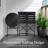 imageBest Choice Products 3Piece Bistro Set Space Saving Folding Design Solid Steel Outdoor Patio Furniture Set w 2 Chairs Bistro Table  SageBlack