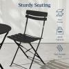 imageBest Choice Products 3Piece Bistro Set Space Saving Folding Design Solid Steel Outdoor Patio Furniture Set w 2 Chairs Bistro Table  SageBlack