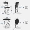 imageBest Choice Products 3Piece Bistro Set Space Saving Folding Design Solid Steel Outdoor Patio Furniture Set w 2 Chairs Bistro Table  SageBlack