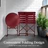 imageBest Choice Products 3Piece Bistro Set Space Saving Folding Design Solid Steel Outdoor Patio Furniture Set w 2 Chairs Bistro Table  SageBurgundy