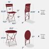 imageBest Choice Products 3Piece Bistro Set Space Saving Folding Design Solid Steel Outdoor Patio Furniture Set w 2 Chairs Bistro Table  SageBurgundy