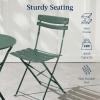 imageBest Choice Products 3Piece Bistro Set Space Saving Folding Design Solid Steel Outdoor Patio Furniture Set w 2 Chairs Bistro Table  SageDark Green