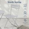 imageBest Choice Products 3Piece Bistro Set Space Saving Folding Design Solid Steel Outdoor Patio Furniture Set w 2 Chairs Bistro Table  SageGrey