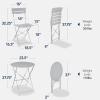 imageBest Choice Products 3Piece Bistro Set Space Saving Folding Design Solid Steel Outdoor Patio Furniture Set w 2 Chairs Bistro Table  SageGrey