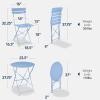 imageBest Choice Products 3Piece Bistro Set Space Saving Folding Design Solid Steel Outdoor Patio Furniture Set w 2 Chairs Bistro Table  SageLight Blue