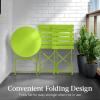 imageBest Choice Products 3Piece Bistro Set Space Saving Folding Design Solid Steel Outdoor Patio Furniture Set w 2 Chairs Bistro Table  SageLime Green