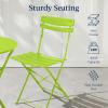 imageBest Choice Products 3Piece Bistro Set Space Saving Folding Design Solid Steel Outdoor Patio Furniture Set w 2 Chairs Bistro Table  SageLime Green