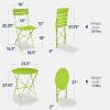 imageBest Choice Products 3Piece Bistro Set Space Saving Folding Design Solid Steel Outdoor Patio Furniture Set w 2 Chairs Bistro Table  SageLime Green