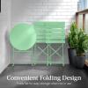imageBest Choice Products 3Piece Bistro Set Space Saving Folding Design Solid Steel Outdoor Patio Furniture Set w 2 Chairs Bistro Table  SageMint Green