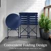 imageBest Choice Products 3Piece Bistro Set Space Saving Folding Design Solid Steel Outdoor Patio Furniture Set w 2 Chairs Bistro Table  SageNavy