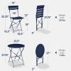 imageBest Choice Products 3Piece Bistro Set Space Saving Folding Design Solid Steel Outdoor Patio Furniture Set w 2 Chairs Bistro Table  SageNavy