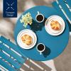 imageBest Choice Products 3Piece Bistro Set Space Saving Folding Design Solid Steel Outdoor Patio Furniture Set w 2 Chairs Bistro Table  SagePeacock Blue
