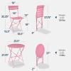 imageBest Choice Products 3Piece Bistro Set Space Saving Folding Design Solid Steel Outdoor Patio Furniture Set w 2 Chairs Bistro Table  SagePink