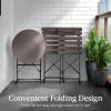 imageBest Choice Products 3Piece Bistro Set Space Saving Folding Design Solid Steel Outdoor Patio Furniture Set w 2 Chairs Bistro Table  SageTaupe