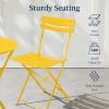 imageBest Choice Products 3Piece Bistro Set Space Saving Folding Design Solid Steel Outdoor Patio Furniture Set w 2 Chairs Bistro Table  SageYellow