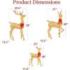 imageBest Choice Products 3Piece Large Lighted Christmas Deer Family Set 5Ft Outdoor Yard Decoration with 360 LED Lights Stakes Zip Ties  RattanGold  Extra Large