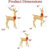 imageBest Choice Products 3Piece Large Lighted Christmas Deer Family Set 5Ft Outdoor Yard Decoration with 360 LED Lights Stakes Zip Ties  RattanGold  Large