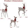 imageBest Choice Products 3Piece Large Lighted Christmas Deer Family Set 5Ft Outdoor Yard Decoration with 360 LED Lights Stakes Zip Ties  RattanRattan  Extra Large