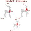 imageBest Choice Products 3Piece Large Lighted Christmas Deer Family Set 5Ft Outdoor Yard Decoration with 360 LED Lights Stakes Zip Ties  RattanSilver  Extra Large