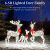 imageBest Choice Products 3Piece Large Lighted Christmas Deer Family Set 5Ft Outdoor Yard Decoration with 360 LED Lights Stakes Zip Ties  RattanSilver  Extra Large