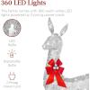 imageBest Choice Products 3Piece Large Lighted Christmas Deer Family Set 5Ft Outdoor Yard Decoration with 360 LED Lights Stakes Zip Ties  RattanSilver  Large