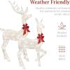 imageBest Choice Products 3Piece Large Lighted Christmas Deer Family Set 5Ft Outdoor Yard Decoration with 360 LED Lights Stakes Zip Ties  RattanWhite  Extra Large
