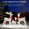 imageBest Choice Products 3Piece Large Lighted Christmas Deer Family Set 5Ft Outdoor Yard Decoration with 360 LED Lights Stakes Zip Ties  RattanWhite  Extra Large