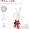 imageBest Choice Products 3Piece Large Lighted Christmas Deer Family Set 5Ft Outdoor Yard Decoration with 360 LED Lights Stakes Zip Ties  RattanWhite  Extra Large