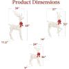 imageBest Choice Products 3Piece Large Lighted Christmas Deer Family Set 5Ft Outdoor Yard Decoration with 360 LED Lights Stakes Zip Ties  RattanWhite  Large