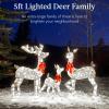 imageBest Choice Products 3Piece Large Lighted Christmas Deer Family Set 5Ft Outdoor Yard Decoration with 360 LED Lights Stakes Zip Ties  RattanWhite  Large