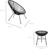 imageBest Choice Products 3Piece Outdoor Acapulco AllWeather Patio Conversation Bistro Set wPlastic Rope Glass Top Table and 2 Chairs  BlackBlack