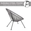 imageBest Choice Products 3Piece Outdoor Acapulco AllWeather Patio Conversation Bistro Set wPlastic Rope Glass Top Table and 2 Chairs  BlackGrey