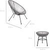 imageBest Choice Products 3Piece Outdoor Acapulco AllWeather Patio Conversation Bistro Set wPlastic Rope Glass Top Table and 2 Chairs  BlackGrey
