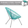 imageBest Choice Products 3Piece Outdoor Acapulco AllWeather Patio Conversation Bistro Set wPlastic Rope Glass Top Table and 2 Chairs  BlackLight Blue