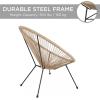 imageBest Choice Products 3Piece Outdoor Acapulco AllWeather Patio Conversation Bistro Set wPlastic Rope Glass Top Table and 2 Chairs  BlackNatural