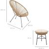 imageBest Choice Products 3Piece Outdoor Acapulco AllWeather Patio Conversation Bistro Set wPlastic Rope Glass Top Table and 2 Chairs  BlackNatural