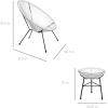 imageBest Choice Products 3Piece Outdoor Acapulco AllWeather Patio Conversation Bistro Set wPlastic Rope Glass Top Table and 2 Chairs  BlackWhite