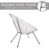 imageBest Choice Products 3Piece Outdoor Acapulco AllWeather Patio Conversation Bistro Set wPlastic Rope Glass Top Table and 2 Chairs  BlackWhite