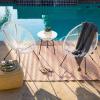 imageBest Choice Products 3Piece Outdoor Acapulco AllWeather Patio Conversation Bistro Set wPlastic Rope Glass Top Table and 2 Chairs  BlackWhite