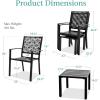 imageBest Choice Products 3Piece Outdoor Bistro Set Stackable Modern Steel Furniture for Porch Garden w 2 Chairs Table Geometric Decor  Peacock BlueBlack