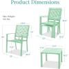 imageBest Choice Products 3Piece Outdoor Bistro Set Stackable Modern Steel Furniture for Porch Garden w 2 Chairs Table Geometric Decor  Peacock BlueMint Green