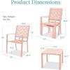 imageBest Choice Products 3Piece Outdoor Bistro Set Stackable Modern Steel Furniture for Porch Garden w 2 Chairs Table Geometric Decor  Peacock BluePeach