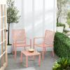 imageBest Choice Products 3Piece Outdoor Bistro Set Stackable Modern Steel Furniture for Porch Garden w 2 Chairs Table Geometric Decor  Peacock BluePeach