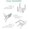imageBest Choice Products 3Piece Outdoor Bistro Set Stackable Modern Steel Furniture for Porch Garden w 2 Chairs Table Geometric Decor  Peacock BluePeach