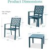 imageBest Choice Products 3Piece Outdoor Bistro Set Stackable Modern Steel Furniture for Porch Garden w 2 Chairs Table Geometric Decor  Peacock BluePeacock Blue