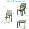 imageBest Choice Products 3Piece Outdoor Bistro Set Stackable Modern Steel Furniture for Porch Garden w 2 Chairs Table Geometric Decor  Peacock BlueSage Green